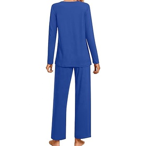2024 automne hiver nouvelles femmes pyjama ensemble à manches longues pantalons longs deux pièces ensemble Simple maison vêtements - Product Image 3