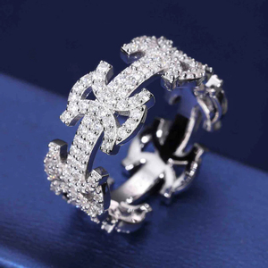 Hip Hop Popular 925 plata esterlina elegante moissanita redondo corte brillante original anillo de regalo bizantino - Product Image 2