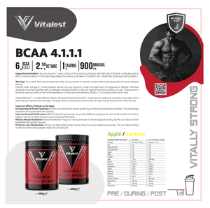 OEM più Vitalest 444g BCAA al gusto di mela 4:1:1 platino integratori sportivi instantizzato GMP Preworkout energia polvere per muscoli in polvere - Product Image 3