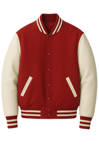 Chaqueta Universitaria de Béisbol Estilo Letterman, 100% Genuina, Mangas de Cuero, Forro Interior Acolchado con Parches Únicos - Product Image 3
