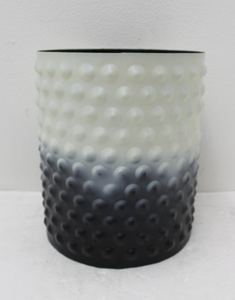 Forme de jardinière ronde en métal élégant Texture de couleur ivoire et noire fantaisie jardin décoratif fait à la main personnalisé vente en gros - Product Image 5