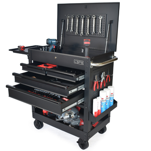 Utility Cart 84Cm - 04 Drawers Powder Coated Steel Warehouse Rolling <b>Tool</b> <b>Box</b> for <b>Mechanic</b> Garage Industry Cabinet Storage - Product Image 1