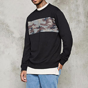 Nouveau haut polyvalent couleur contrastante coutures lâche épaule Style solide sweat-shirt pour hommes - Product Image 2