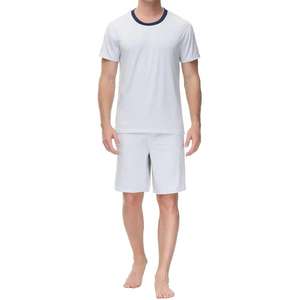 Ensemble T-shirts et shorts pour hommes 100% coton avec logo personnalisé Ensembles délavés à l'acide pour hommes - Product Image 1