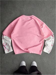 Men's Graphic <b>Shirts</b> Long Sleeve Crew Neck <b>Grunge</b> 2 in 1 <b>T</b>-<b>Shirts</b> Streetwear - Product Image 2