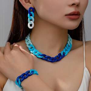 Résine Chunky Chaîne Pendentif Collier Mode Surdimensionné Bold Déclaration Bijoux Élégant Fabriqué À La Main Brillant Finition Ange Léger - Product Image 5