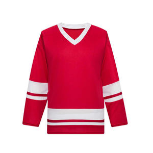 Maillot de hockey sur glace 100% polyester de qualité supérieure vêtements de sport design unique maillot de hockey sur glace à manches longues et col en V - Product Image 5