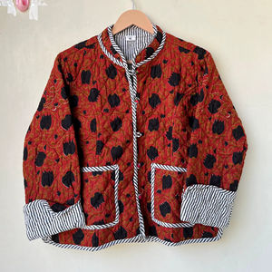 Chaqueta acolchada de algodón para mujer, a rayas Kimono, chaqueta acolchada Vintage hecha a mano, abrigo bohemio, chaqueta de nuevo estilo, regalo para ella - Product Image 1