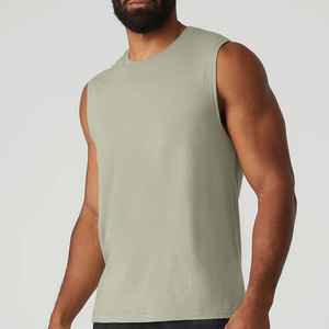 Débardeurs de sport décontractés à col rond sans manches pour hommes, séchage rapide, polyester/coton - Product Image 2