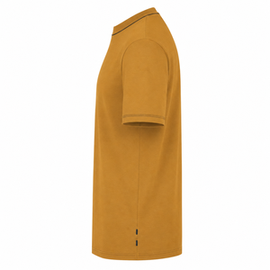 Camiseta de Algodón con Cuello Redondo Color Amarillo Mostaza Personalizada con Costuras en Contraste, Manga Corta, Ropa Casual para Hombre, Proveedor - Product Image 5