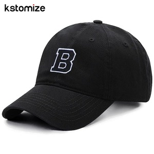 Gorra de béisbol de algodón suave de alta calidad, logotipo bordado con letras y visera de equipo deportivo negro, gorra Snapback para hombres y mujeres, ropa informal - Product Image 2