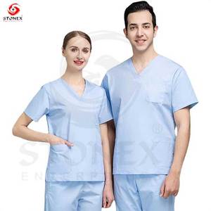 Customized Private Label Solid Grey Male Nurse Scrubs Suit different Style Medic Uniforms <b>Set</b> for US Medical Professionals - Product Image 2