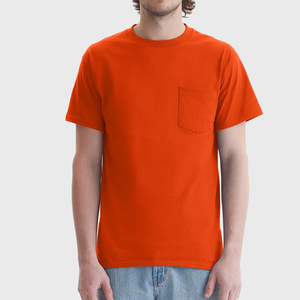 Custom <b>Men's</b> 100% Cotton T-<b>shirt</b> Soft Comfortable Sublimation Tee <b>with</b> <b>Pocket</b> Solid Pattern - Product Image 2