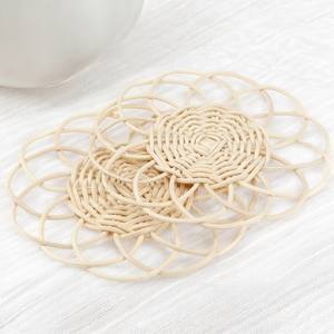 Tableware <b>Rattan</b> Coasters Home and Kitchen <b>Placemats</b> and Pads Finest Quality Round Shape Cup Coaters - Product Image 1