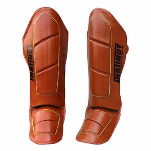 Protections de jambe et de pied MMA de haute qualité professionnelles, protège-tibias de karaté en cuir véritable, protection sportive, vente en gros - Product Image 1
