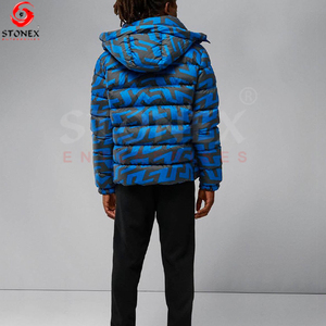 Custom Men's <b>Canvas</b> High Street Puffer <b>Jacket</b> Winter Warm Slim Fit Casual Shiny Hooded Outdoor - Product Image 4