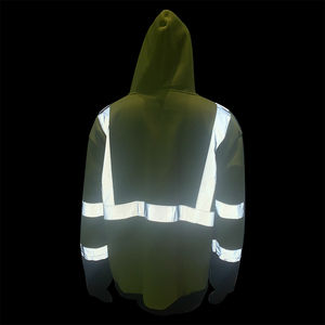 Venta al por mayor de alta visibilidad Super calidad fábrica OEM logotipo personalizado trabajo uniforme hivis reflectante seguridad sudadera chaqueta con capucha - Product Image 4