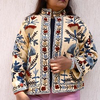 Veste pour femme en broderie Suzani, veste florale, veste vintage Kantha faite à la main, veste kimono de créateur pour filles, bohème