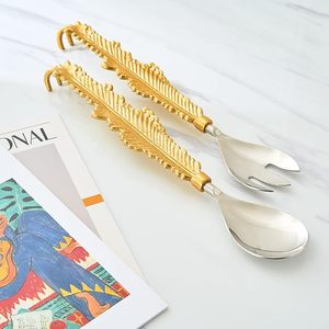 ชุดมือจับทรงขนนกทำมือทำจากโลหะสำหรับร้านอาหารโรงแรมบ้าน - Product Image 6