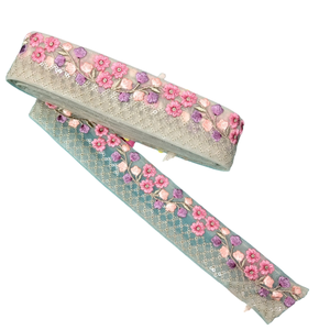 Embroidered High Quality Fancy Designer <b>Laces</b> Ribbons Trim Dress Neck Beaded <b>Lace</b> at Wholesale Price for Export From India - Product Image 1