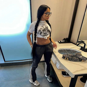 Pantalon décontracté en coton à ourlet ample, pantalon de survêtement, vêtements de sport, pantalon de jogging pour femme, pantalon long, taille plus 5XL, pantalon d'intérieur - Product Image 5