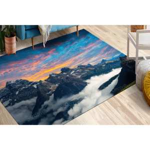 Alfombra Estampada Tre Cime di Lavaredo - Diseño de Paisaje Italiano, Alfombra de Terciopelo de Lujo - Product Image 5
