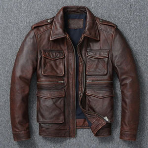 Chaqueta de Motociclista Retro para Hombre, Estilo Clásico, Cuello Redondo, Corte Ajustado, Informal, de Secado Rápido para Invierno - Product Image 1
