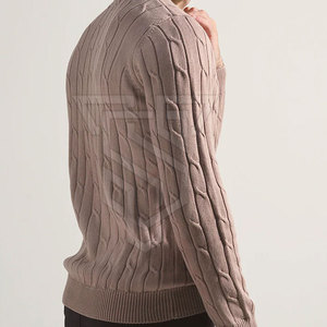 เสื้อสเวตเตอร์ถักไหมพรมผู้ชายสำหรับฤดูหนาว ผ้าฝ้าย 100% ขายส่ง ดีไซน์ล่าสุด บริการ OEM คุณภาพสูง - Product Image 3