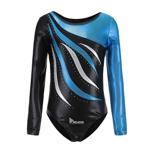 Justaucorps de compression pour femme, couvrant entièrement le corps, extensible, pour gymnastique, ballet, danse, manches longues, coupe ajustée, sur commande - Product Image 1