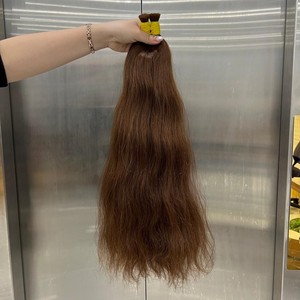 ผมต่อแบบตรงทอสองชั้นเครื่องทำผมแท้สีดำธรรมชาติสีน้ำตาล - Product Image 5