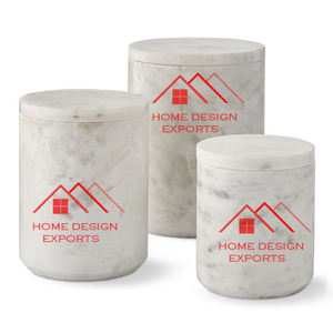 Boîte décorative en marbre de bandes d'or tendance avec bouton en bois pour le stockage des aliments et des épices Meilleure cuisine tendance - Product Image 4