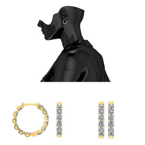 Pendientes de Oro Sólido de 9K con Diamantes de 1.6 Quilates de Calidad Superior, Elegantes, Exportados de la India, Certificados por IGI, VS1, Cultivados en Laboratorio, Corte Brillante, Color Blanco E - Product Image 2