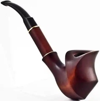 Pipe à tabac artisanale en bois durable avec finition polie technique givrée, options de couleur et logo personnalisé pour les fêtes et l'usage quotidien