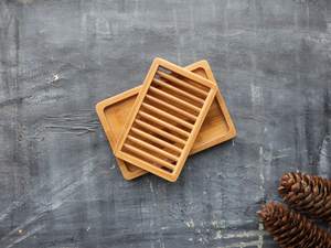 Luxury Durable Wooden <b>Soap</b> <b>Dish</b> Holder for Bathroom & Kitchen Sink-Eco-Friendly <b>Soap</b> Stand <b>with</b> Water <b>Drain</b> - Product Image 2