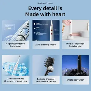 Dental Clean Automatic Smart Ultrasonic Sonic Toothbrush Rechargeable Portable Travel Electrical Sonic Toothbrush For Adult