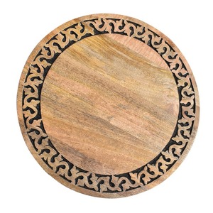 Plateau tournant en bois à un étage pour servir le fromage, utilisation en restaurant, plateau tournant en bois pour table à manger - Product Image 1