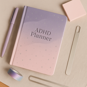 Labon hoa oải hương màu hồng ADHD kế hoạch bạc sao bìa cứng Gradient vải Bìa hàng ngày tập trung Tạp Chí cho phụ nữ neurodivergent sử dụng - Product Image 4