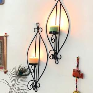 New Minimal Handcrafted Design Luxury Modern Design Decorative Wall Mounted Wooden Metal <b>Candle</b> Holder <b>Sconce</b> - Product Image 3