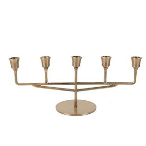 Nouveau design bougeoirs en fer plaqué or fantaisie décoration de la maison de haute finition pour mariage et noël matériau métallique - Product Image 1