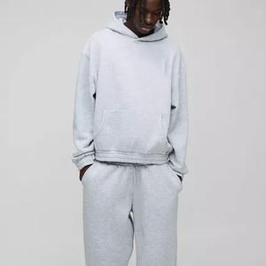 Pull-over à logo personnalisé pantalon de survêtement unisexe vierge et ensemble de survêtements à capuche jogging uni survêtements en éponge française pour hommes - Product Image 5