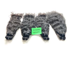 Extensiones de cabello humano indio, extensiones de cabello humano alineadas con cutícula de 8-32 pulgadas, sin químicos, al por mayor, 100% - Product Image 1