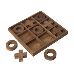 XO Wooden Chess Mini <b>Board</b> Game Family Children <b>Puzzle</b> Game Educational Wooden Tic-tac-toe Game Set - Product Image 5
