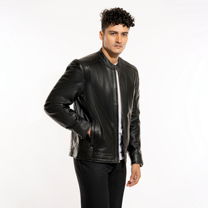 Service de vente en gros OEM Impression personnalisée de haute qualité Meilleur design Veste confortable en peau de mouton pour hommes Différents supports avant - Product Image 5