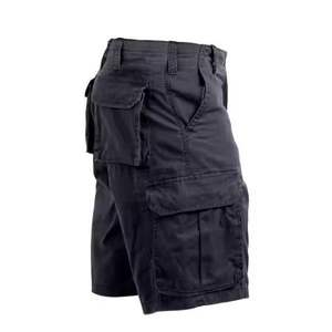 Pantalones cortos Cargo sólidos con cintura elástica para hombre, pantalones cortos tácticos informales de verano para uso diario en la playa, con múltiples bolsillos hasta la rodilla - Product Image 4