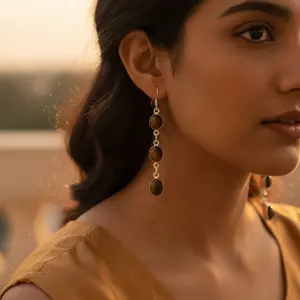 Pendientes Colgantes de Plata 925 con Ojo de Tigre para Mujer, Joyería de Piedras Preciosas a la Moda - Product Image 3