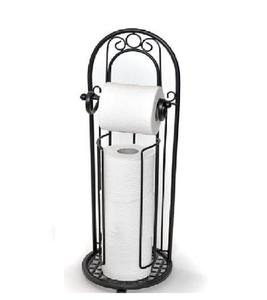 Free <b>Standing</b> Style Hot Selling Toilet Paper Holder Stand Tissue Paper Roll Dispenser with <b>Shelf</b> for <b>Bathroom</b> Storage Accessorie - Product Image 1