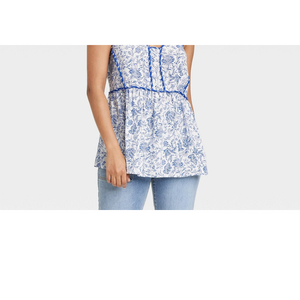 Top Corto Floreale Blu Rosa Lavorato all'Uncinetto da Donna Knox, Taglia S, in Tessuto Traspirante con Logo Frontale - Product Image 3