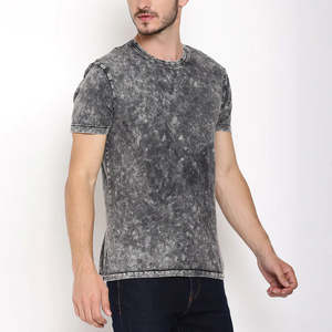 Camiseta de algodón 100% con lavado ácido a la venta Camisetas ajustadas lavadas con ácido en blanco Camisetas de calle para hombres - Product Image 2