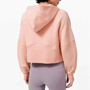 เสื้อวอร์มผ้าฟลีซมีฮู้ดสำหรับผู้หญิง,ชุดกีฬาออกกำลังกายทรงหลวมปรับแต่งได้แขนยาวมีซิปไซส์ใหญ่พิเศษ - Product Image 2