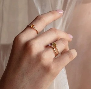 Anillo de diseño clásico de piedra Peridoto, Plata de Ley 925, relleno de oro, banda de boda de compromiso para mujer y niña, directo de fábrica a granel - Product Image 2